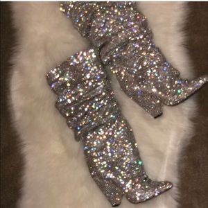 Rhinestone boots Y S L style